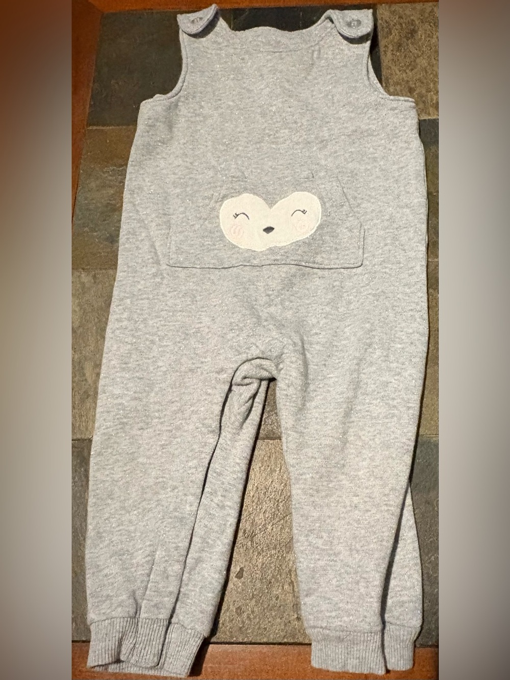 (2) Rompers-Carter's Light Gray Baby Romper.  Plus Pink Romper